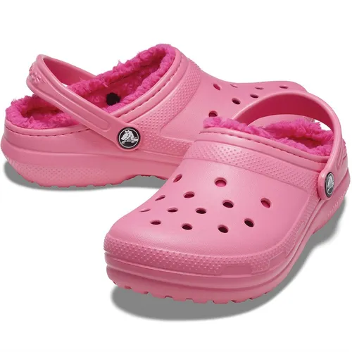Crocs Girls Classic Lined Clogs Hyper Pink