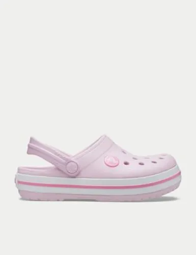 Crocs Girls Crocband™ Striped Clogs (11 Small - 6 Large) - 4 - Light Pink, Light Pink,Navy Mix
