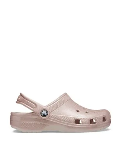 Crocs Girls Glitter Clogs (4 Small - 10 Small) - 4S - Light Pink, Light Pink