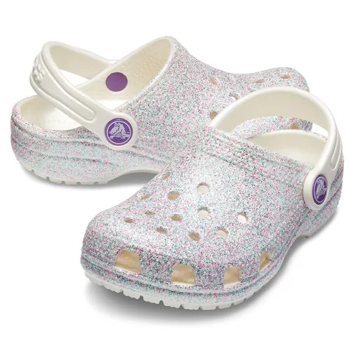 Crocs Infant Girls Classic Glitter Clogs Oyster