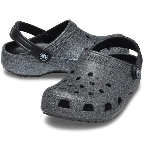 Crocs Junior Girls Classic Glitter Clogs Black