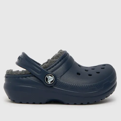 Crocs Navy & Grey Classic Lined Clog Boys Toddler Sandals