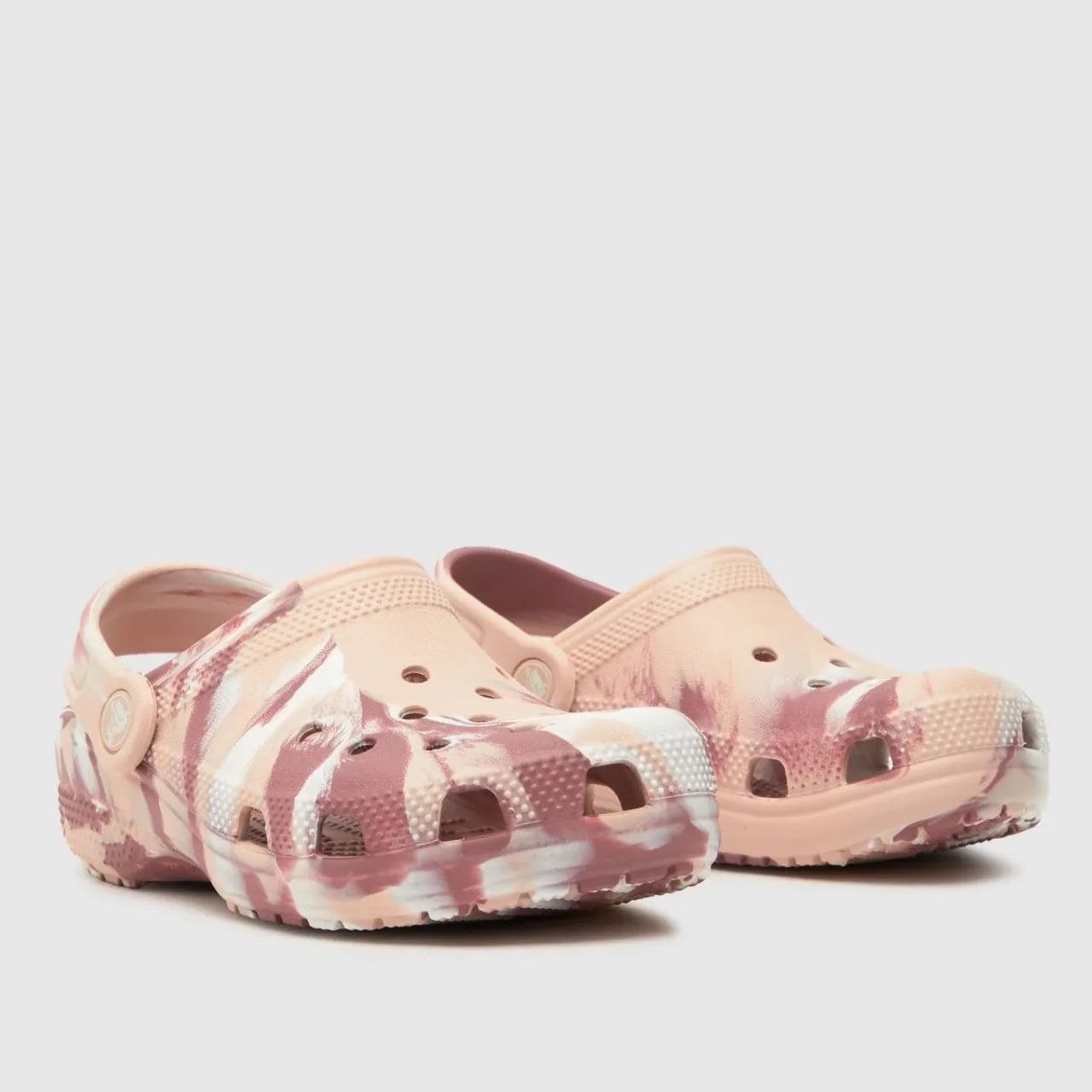 Crocs Pink Multi Classic Clog Marbled Girls Junior Sandals