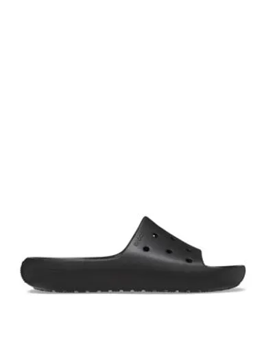 Crocs Womens Mens Flat Sliders - 4 - Black, Black,White,Blue