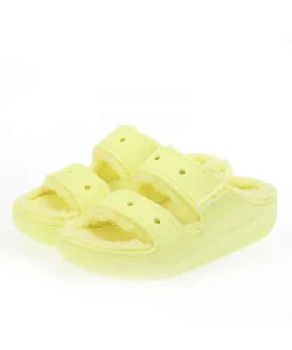Crocs Womenss Adults Classic Cozzzy Sandals in Yellow