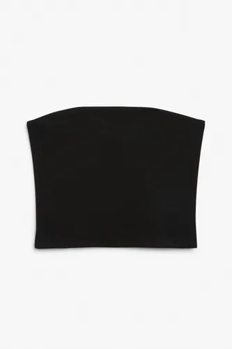 Cropped bandeau top - Black