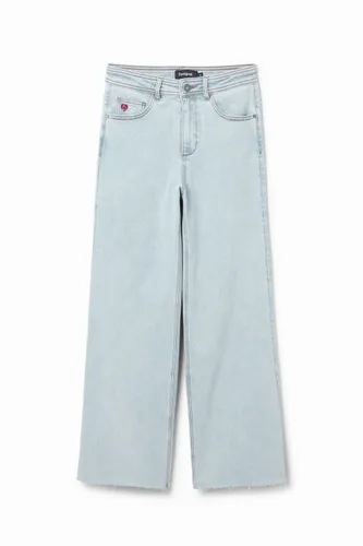 Cropped culotte jeans - BLUE - 36