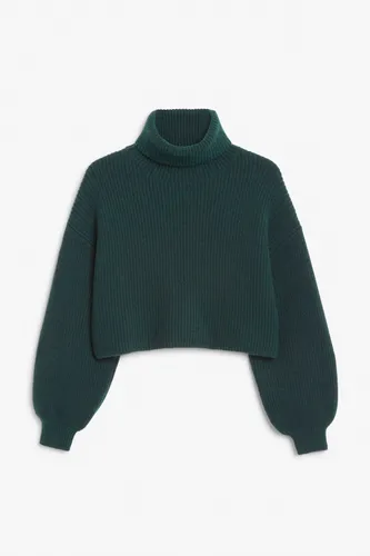 Cropped turtleneck knit - Green