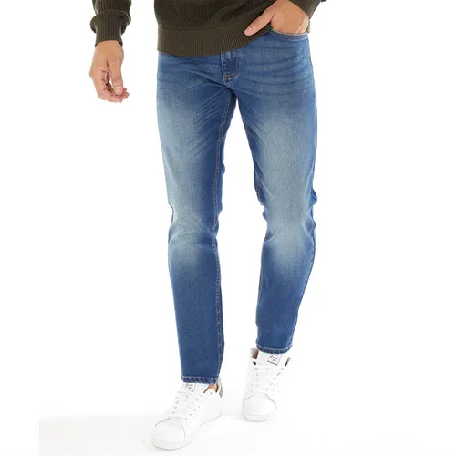 Crosshatch Mens Geforce Slim Fit Jeans Mid Wash