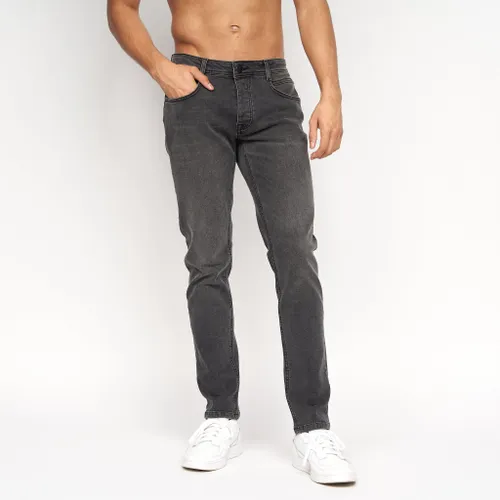 Crosshatch Mens Malcolm Slim Fit Jeans Dark Charcoal - W32 L30 / Dark Charcoal