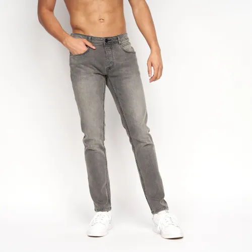 Crosshatch Mens Malcolm Slim Fit Jeans Light Grey Wash - W30 L32 / Light Grey Wash