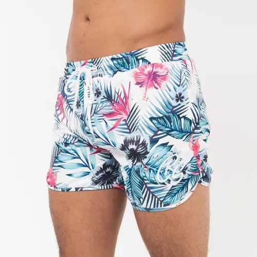 Crosshatch Mens Mauritius Swim Shorts - L / White Floral