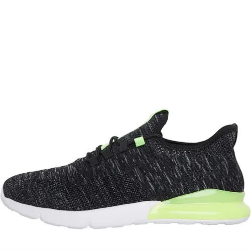 Crosshatch Mens Smitlay Trainers Black/Green