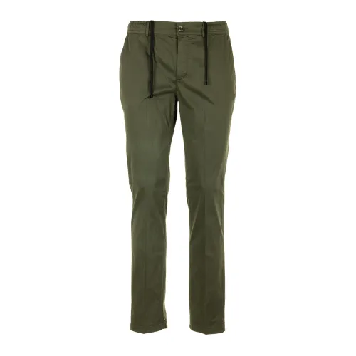 Cruna , Green Slim Fit Trousers ,Green male, Sizes: