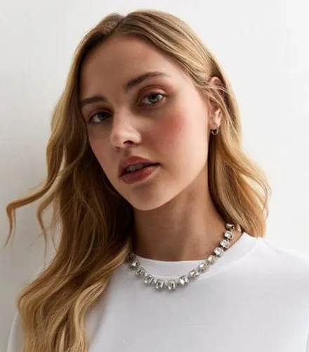 Crystal Diamanté Baguette Necklace New Look