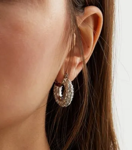 Crystal Diamanté Chunky Mini Hoop Earrings New Look