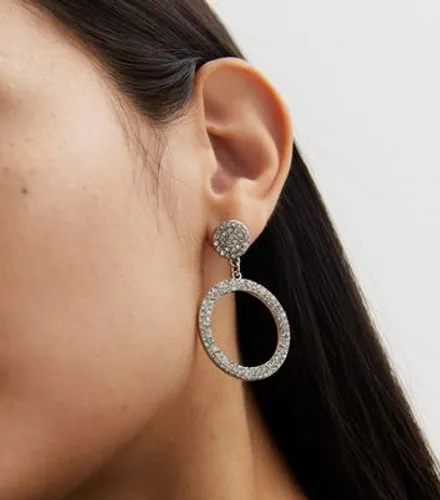 Crystal Diamanté Doorknocker Earrings New Look