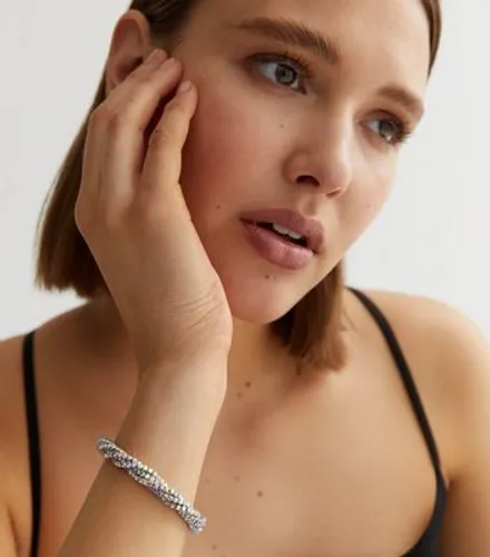 Crystal Diamanté Twisted Bracelet New Look