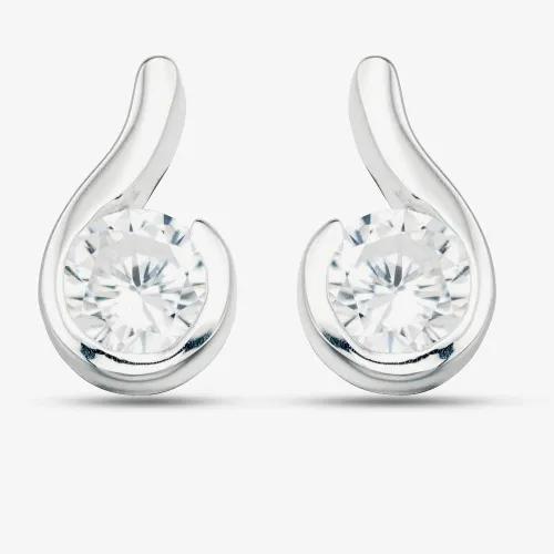 Cubic Zirconia Set Silver Earrings GK-E436C