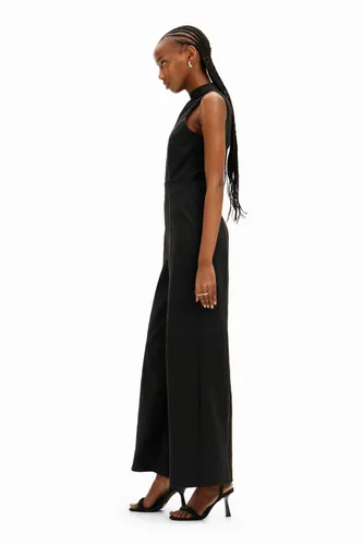 Culotte jumpsuit with stitching - BLACK - XS