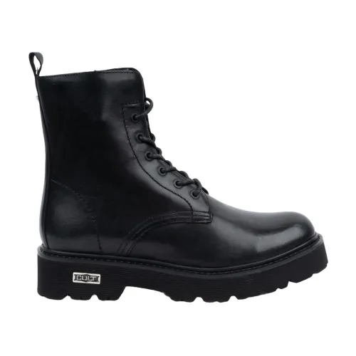 Cult , Black Leather Ankle Boots ,Black male, Sizes: