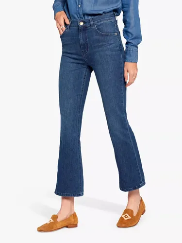 Current/Elliott The Boulevard Mid Rise Crop Bootcut Jeans - Vista Mid Blue - Female