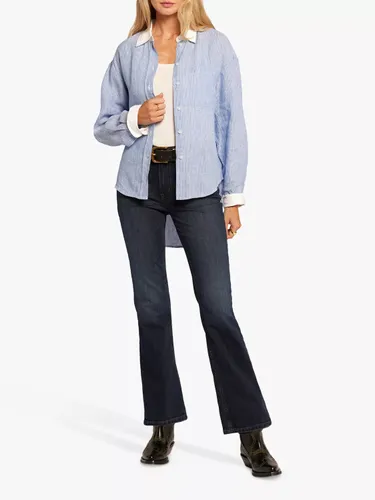 Current/Elliott The Candid Relaxed Fit Linen Shirt, Blue - Blue - Female