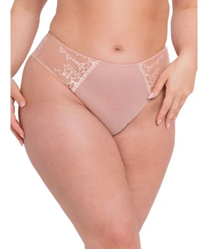 Curvy Kate Womens Centre Stage Deep Thong - Beige Polyamide