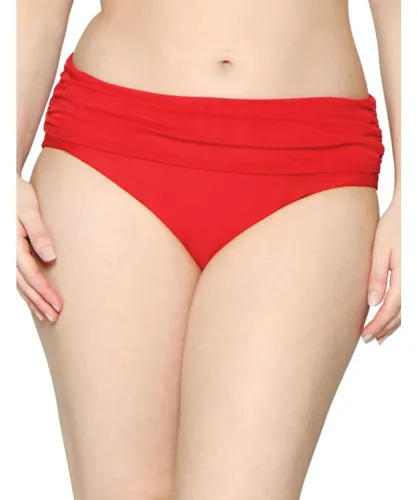 Curvy Kate Womens CS001512 Sheer Class Deep Fold-Over Bikini Brief - Red