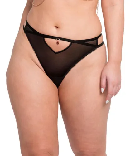 Curvy Kate Womens ST016200 Scantilly by Unchained Thong - Black Elastane