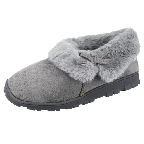 Cushion Walk Ladies LS0969 Slipper Boots Smoke Grey UK 5