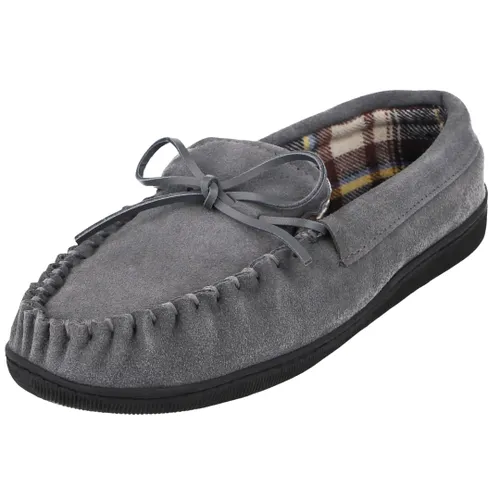 Cushion Walk Mens Real Suede Leather Moccasin Slippers Size