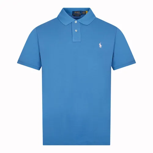 Custom Slim Fit Polo Shirt - New England Blue