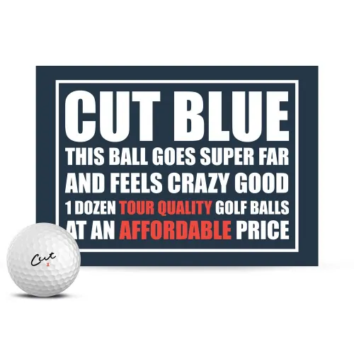 Cut Golf Balls, 4 Piece Urethane (One Dozen),White,Blue
