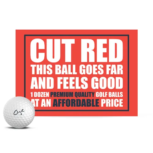 Cut Red Golf Balls - Premium