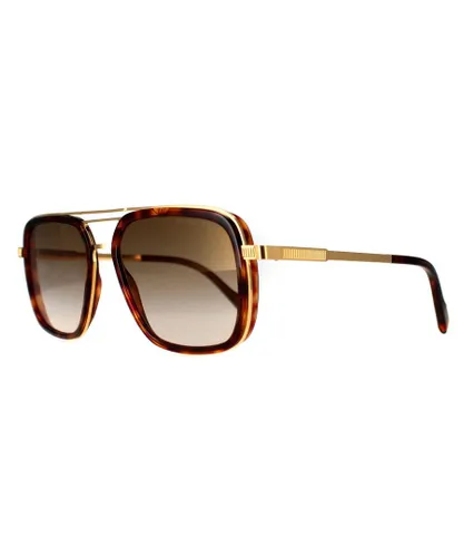 Cutler And Gross Square Mens Gold Tortoiseshell Brown Flash 1324 Metal - One