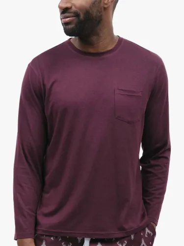 Cyberjammies Spencer Long Sleeve Jersey T-Shirt, Burgundy - Burgundy - Male