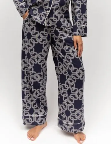 Cyberjammies Womens Cotton Modal Chain Print Pyjama Bottoms - 10 - Navy Mix, Navy Mix