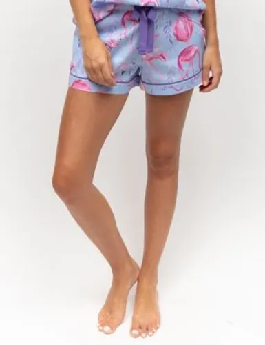Cyberjammies Womens Cotton Modal Flamingo Print Pyjama Shorts - 24 - Light Blue Mix, Light Blue Mix