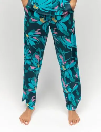 Cyberjammies Womens Cotton Modal Floral Pyjama Bottoms - 8 - Teal, Teal