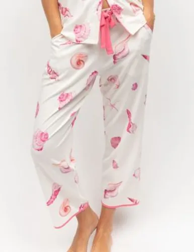 Cyberjammies Womens Cotton Modal Print Cropped Pyjama Bottoms - 8 - Cream, Cream