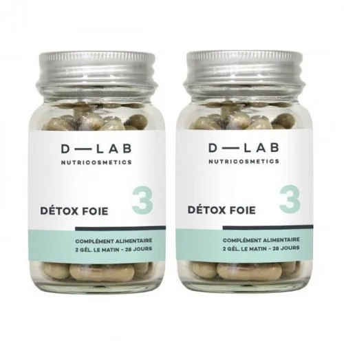 D-LAB Nutricosmetics Detox Foie Food Supplement For Liver Detox 2 Months