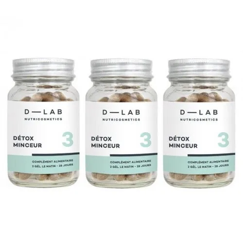 D-LAB Nutricosmetics Détox Minceur Food Supplemet For Slimming Detox 3 Months