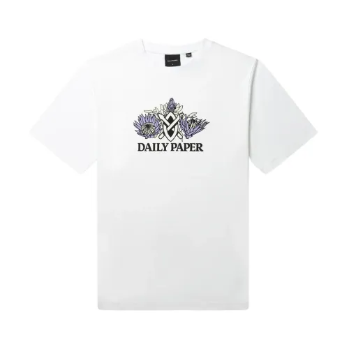 Daily Paper , Ratib Floral Art Short Sleeve T-shirt ,White male, Sizes: