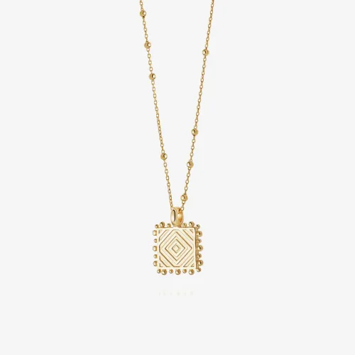 Daisy London Artisan Square Gold Plated Necklace NN03_GP
