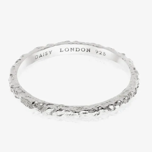 Daisy London Isla Sterling Silver Coral Stacking Ring SSR04_SLV_M