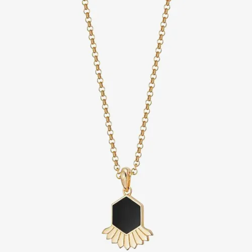 Daisy London Palms 18ct Gold Plated Hexagon Palm Fan Necklace WN09_GP