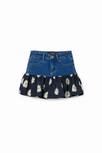 Daisy ruffle denim mini skirt - BLUE - 9/10
