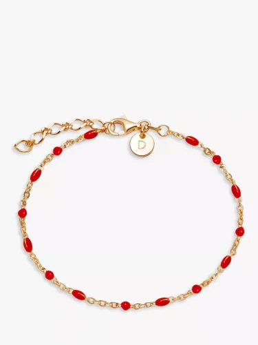 Daisy Tech London Enamel Bead Chain Bracelet - Gold/Coral - Female
