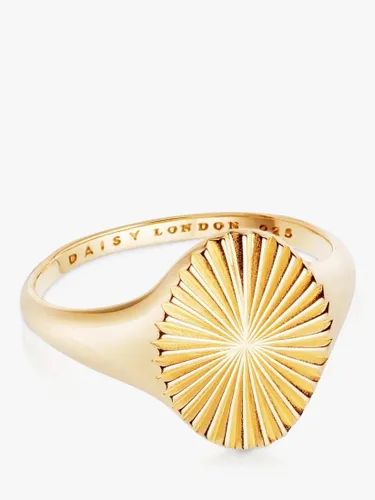 Daisy Tech London EstÃ©e Lalonde Sunburst Signet Ring, Gold - Gold - Female - Size: P